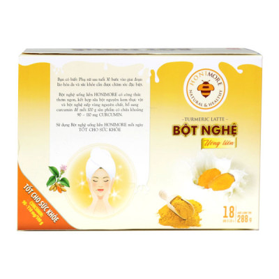 Bột nghệ uống liền Honimore hộp 288g - 18 gói Thơm ngon dễ uống