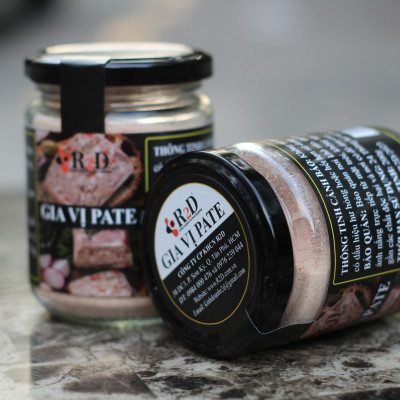 Gia vị Pate hũ 200g chính hãng R2D thành phần hữu cơ dùng làm nguyên liêu chế biến Pate.