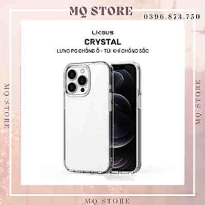 Ốp lưng cho iPhone 15 | 15 Pro | 15 Pro Max Likgus Crystal úi khí chống sốc, chống ố màu( hàng chính hãng)