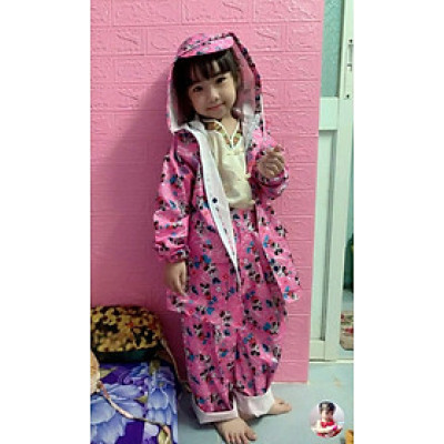 Áo mưa bộ trẻ em từ 3 - 10 tuổi , họa tiết hoạt hình dễ thương ,vải dù cao cấp , siêu bền , chống thấm , có túi đựng  , giao màu ngẫu nhiên