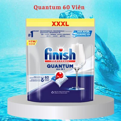 Muối Finish 1.5kg+Bóng Finish 800ml+ 72 Viên Finish Quantum Max dùng cho Máy Rửa Bát