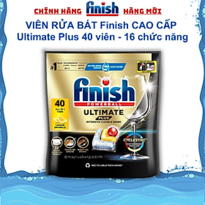 Viên rửa bát Finish Quantum Ultimate 50 viên dùng cho máy rửa bát, Viên Finish Quantum Ultimate là dòng cao cấp nhất trong các sản phẩm của Finish, 14 chức năng in 1 