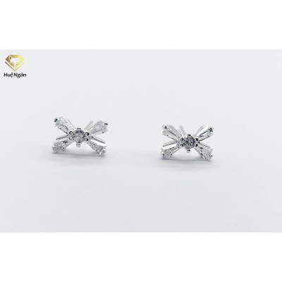 Bông tai bạc Ý 925 Huệ Ngân - Nơ xinh YCXR360