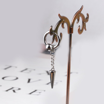 Khuyên tai unisex xích đơn đuôi đinh bá đạo