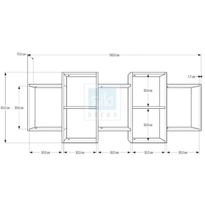 Kệ Gỗ Treo Tường 7 Ngăn Juno Sofa CTKT518 KT 160x15x65cm
