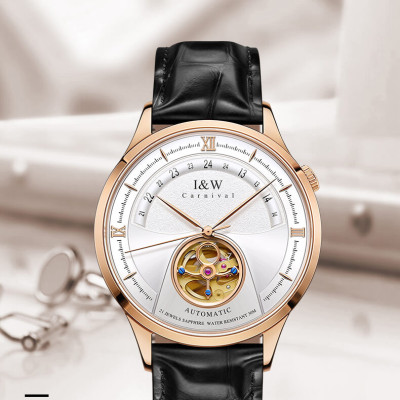 Đồng Hồ Nam I&W Carnival 525G1 Chính Hãng Full Box Chống Nước Kính Chống Xước Dây Da Cao Cấp BH 24T (Máy Cơ Tự Động)