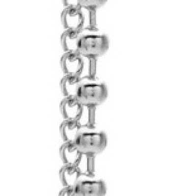 Bông tai unisex chuỗi cầu Titan dáng dài phối xích mảnh dáng ngắn