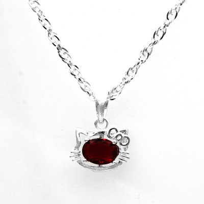 Dây Chuyền Trẻ Em Bạc Hiểu Minh DTE051P Mèo Kity