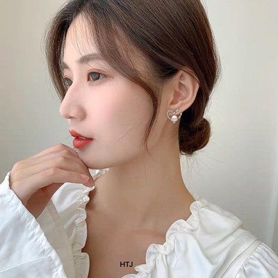 Bông tai bạc thời trang tua hình trái tim chất liệu bằng bạc MS1055