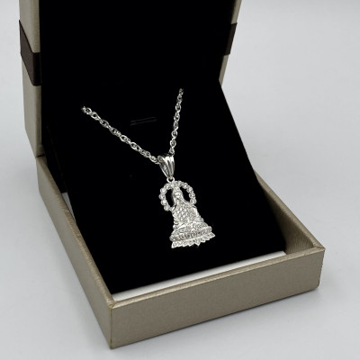 Dây Chuyền Bạc Xoắn Kép 50cm Kèm Mặt Quan Thế Âm Bồ Tát Đính Đá Chính Hãng Bạc Hiểu Minh DMD513