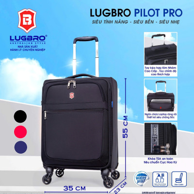 Vali Hành Lý Xách Tay Siêu Nhẹ LUGBRO PILOT PRO - Bảo Hành Trọn Đời