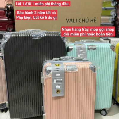 Bộ 3 cái Vali kéo du lịch gia đình Tundo nhựa ốp góc chống va đập size 20, 24 và 28 đủ màu lựa chọn