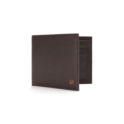Ví nam Gence dáng ngang da bò Epsom màu nâu C14