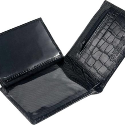 Ví Nam Vân Cá Sấu Huy Hoàng HT2111 (12.5 x 10 cm) - Đen