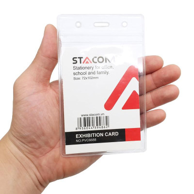 Bảng Tên Nhựa PVC Stacom Có Khóa Kéo ID-PVC6688