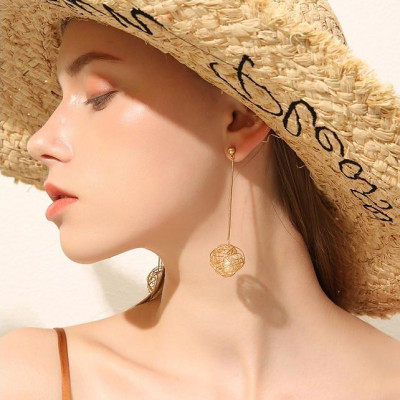 Bông tai châu dài vàng