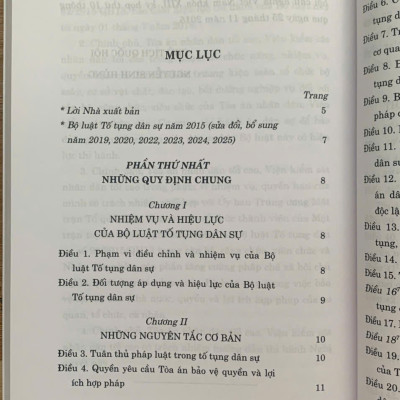 Bộ luật tố tụng dân sự 2015 (sửa đổi bổ sung năm 2019, 2020, 2022, 2023, 2024, 2025)