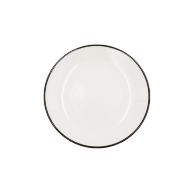 Đĩa | JYSK nID | sứ trắng bóng viền đen | DK16xC1.8cm