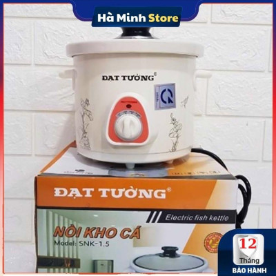 Nồi Kho Cá Bằng Điện Đạt Tường 4 Chế Độ Ruột Sứ Tráng Men Cao Cấp - Nồi Nấu Chậm, Hầm Cháo, Hầm Xương Đa Năng