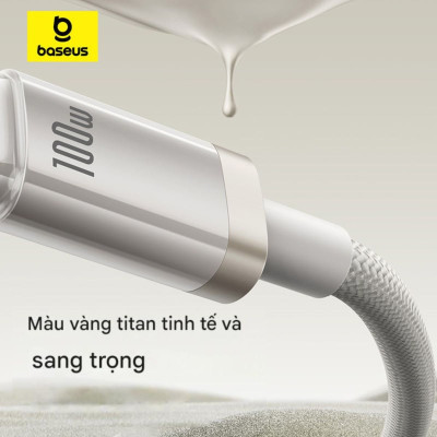 Cáp sạc nhanh Type-C to Type-C Baseus Titanium Alloy Fast Charging Cable 100W (480Mbps) - Hàng chính hãng
