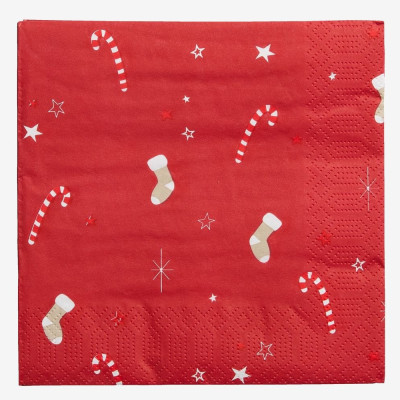 Giấy đa năng | JYSK Akvamarin | đỏ/trắng | R33xD33cm | bộ 20 chiếc