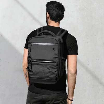 Balo TomToc X-Pac Techpack Black chứa được laptop 16 inch làm bằng vải buồm bền đẹp Hàng Chính Hãng