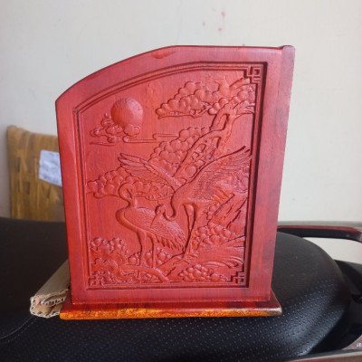 Giá sách cắm bút đựng đa năng bằng gỗ hương kt 30×21×18cm