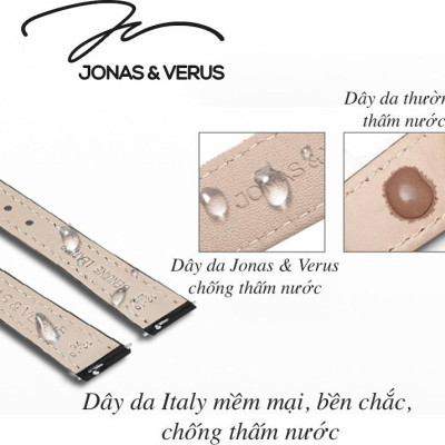 Đồng hồ đeo tay Nam hiệu JONAS & VERUS Y01563-A0.PPLLL, Máy Cơ (Automatic), Kính Sapphire chống trầy xước, Dây da Italy