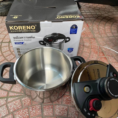 Nồi áp suất inox 304 KORENO thiết kế an toàn dung tích 5L,7L nấu bếp từ,bếp hồng ngoại, bếp ga hàng chính hãng.