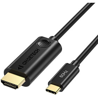 Dây cáp chuyển đổi cổng PD Type-C ra cổng HDMI chuẩn 4K dài 180cm hiệu CHOETECH CH009 cho điện thoại Macbook (Tốc độ ổn định 10Gbps@60Hz, Video chất lượng độ phân giải cao 4K) - Hàng chính hãng