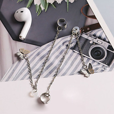 1 ĐÔI Khuyên tai đeo tai nghe bluetooth tai nghe không dây airpod mix cánh bướm độc đáo cá tính unisex không cần bấm lỗ tai