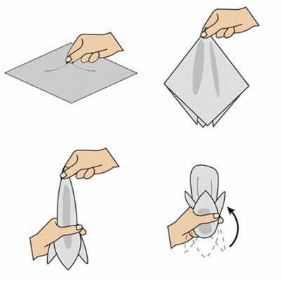 Khăn Cài Túi Áo Vest - Pocket Square - Màu xanh chấm bi nhỏ