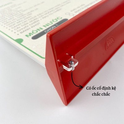 Kệ mica 2 mặt Enter E21 150x210mm đế màu A5 đứng, Kệ menu nhà hàng, Standee mica để bàn, Bảng quét mã QR Code