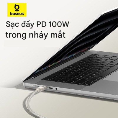Cáp sạc nhanh Type-C to Type-C Baseus Titanium Alloy Fast Charging Cable 100W (480Mbps) - Hàng chính hãng