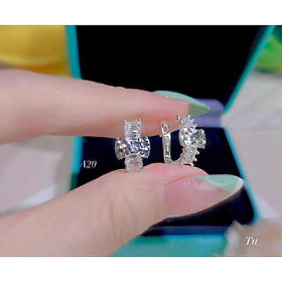 Bông tai bạc đá gate hình nơ chất liệu bạc s925 MS0850