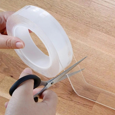 Băng keo dán nano 2 mặt siêu dính trong suốt dày 1mm dài 3m , 5m rộng 2cm , 3cm , 5cm - Hàng chính hãng
