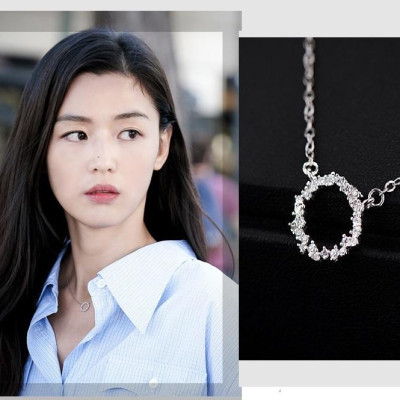 Bộ trang sức nữ 2 món mặt tròn đính đá Huyền thoại biển xanh