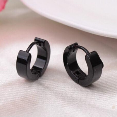 Khuyên tròn đen khuyên tai nam cá tính