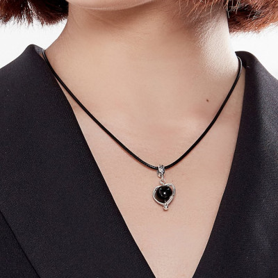 Bộ Bông Tai Và Mặt Dây Chuyền Đá Obsidian Ngọc Quý Gemstones BT5