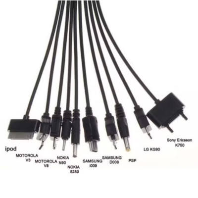 BỘ DÂY CÁP SẠC CHIA 10 ĐẦU KẾT NỐI THÔNG MINH CHO CÁC THIẾT BỊ 