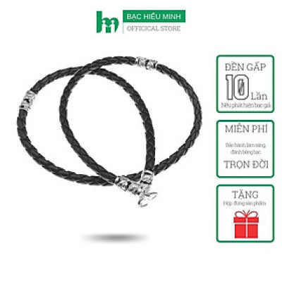 Dây Da Nam Bạc Hiểu Minh DDN057S chất liệu da thật 100% bọc bạc