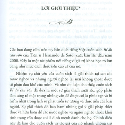 BÍ ẨN CỦA VỐN - Vì Sao Chủ Nghĩa Tư Bản Thành Công Ở Phương Tây Và Thất Bại Ở Mọi Nơi Khác (Xuất bản lần thứ tư)