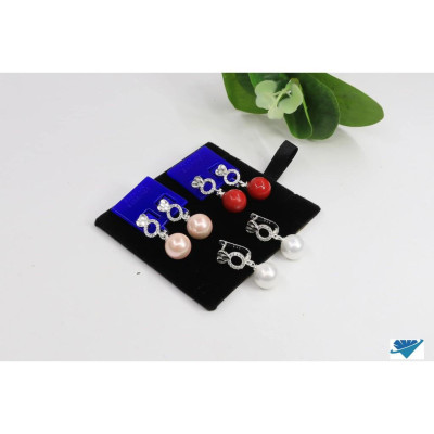 Bông tai bạc nụ đá chốt ren chất liệu bằng bạc s925 MS0705