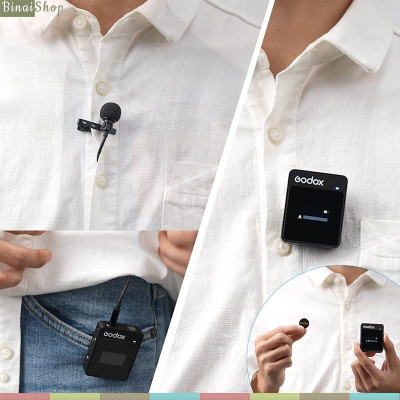 Godox MoveLink II - Micro Cài Áo Không Dây 2.4GHz Cho Smartphone, Máy Ảnh, Sử Dụng 10 Giờ, Phạm Vi Thu 100m - Hàng Nhập Khẩu