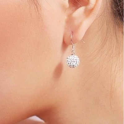 Bông tai bạc nữ trang sức bạc Ý S925 Bạc Xinh Huệ Ngân- Pha lê RYE140773