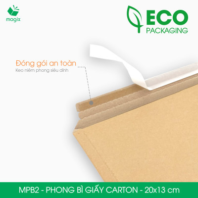 MPB2 - 20x13 cm - 60 phong bì carton đóng hàng - Bìa gói hàng, bìa cứng, bì thư | Magix Packaging