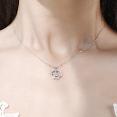 Dây Chuyền Bạc 925 Đá Moonstone Đổi Màu Bạc Hiểu Minh DMD541