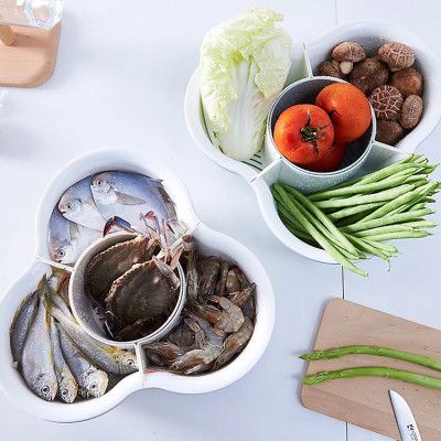 Rỗ đựng thực phẩm , rau ,củ , quả 4 ngăn có thể tháo rời - Hàng chính hãng 