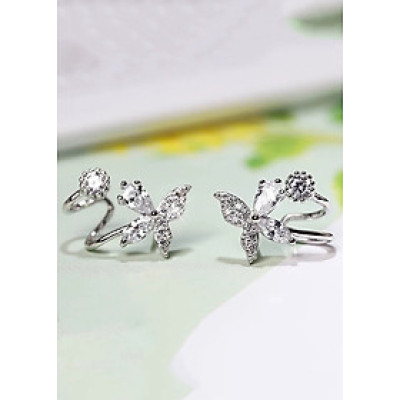 Bông tai bạc nữ trang sức bạc Ý S925 Bạc Xinh Huệ Ngân - Hoa đẹp RYE140958