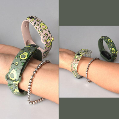 Dây Đeo Cao Su Xiaomi Miband 7 hoạ tiết hình trái bơ Avocado dây Chất Lượng cao
